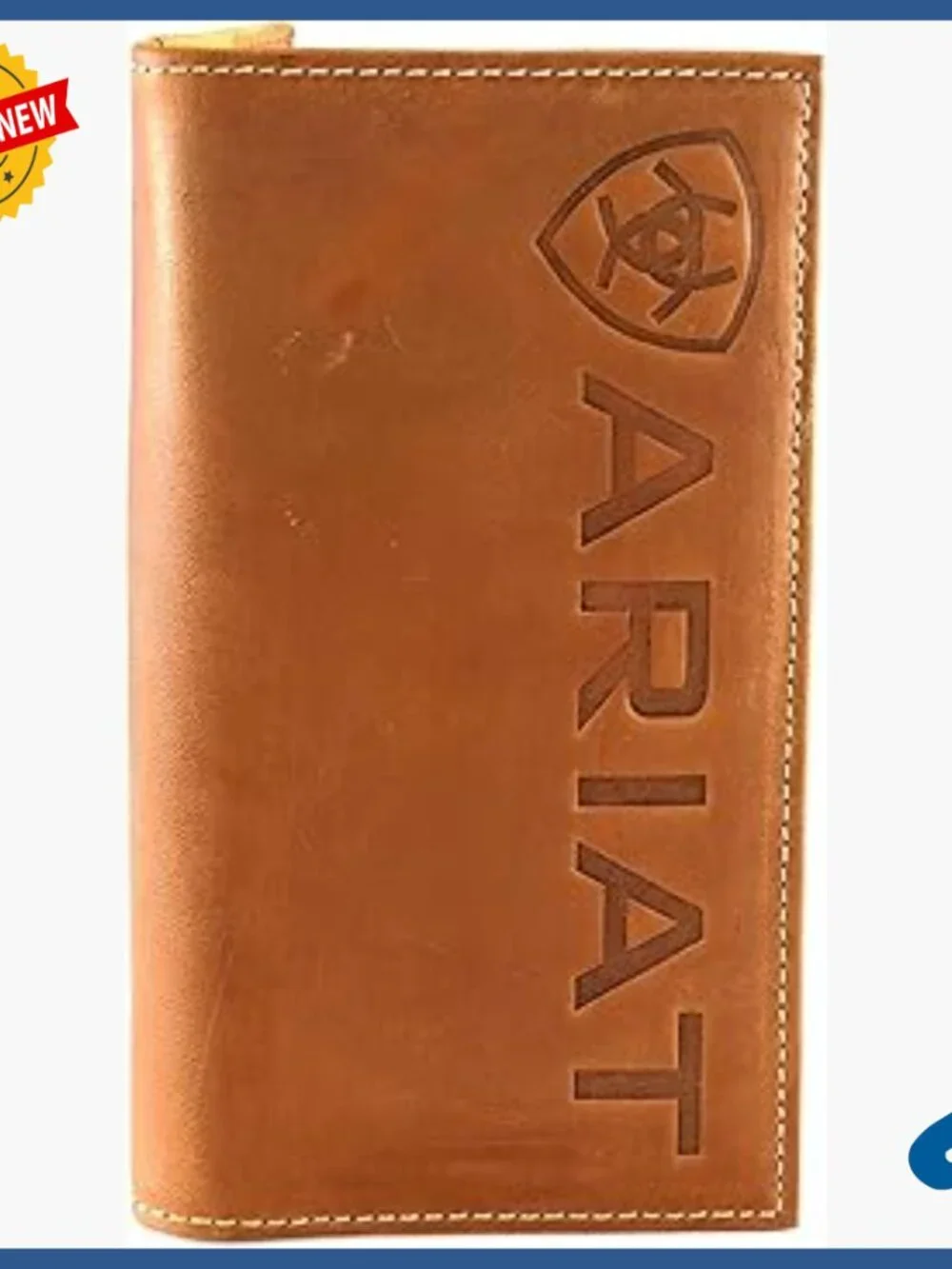 Genuine Leather Bi-Fold Wallet, Multiple Card Slots, ID Window, Western Style